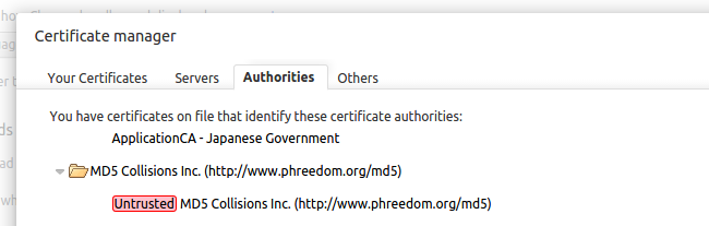 screengrab of MD5 Collisions Inc. certificate in Chrome md5-collisions-inc Why Google is Hurrying the Web to Kill SHA-1